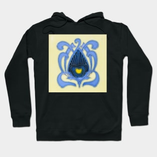 Art Nouveau Majolica Tile Peacock Hoodie